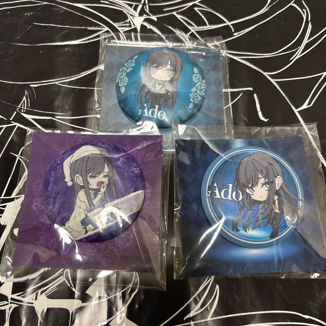 Ado 残夢XL 黒 Tシャツ&残夢フェスタオル&缶バッジ3種類