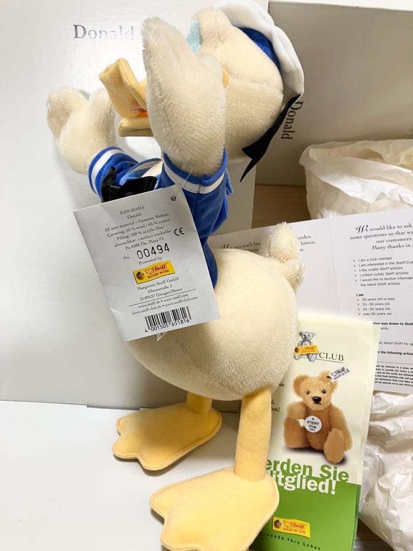 シュタイフ　ディズニー　ショーケースコレクション　ドナルドダック　ぬいぐるみ　箱
