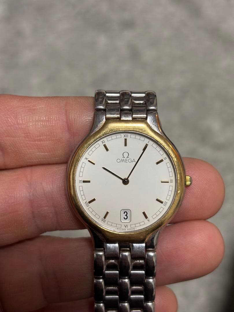 OMEGA オメガ デビル 腕時計 SS×YG クオーツ　18k 金　ゴールド