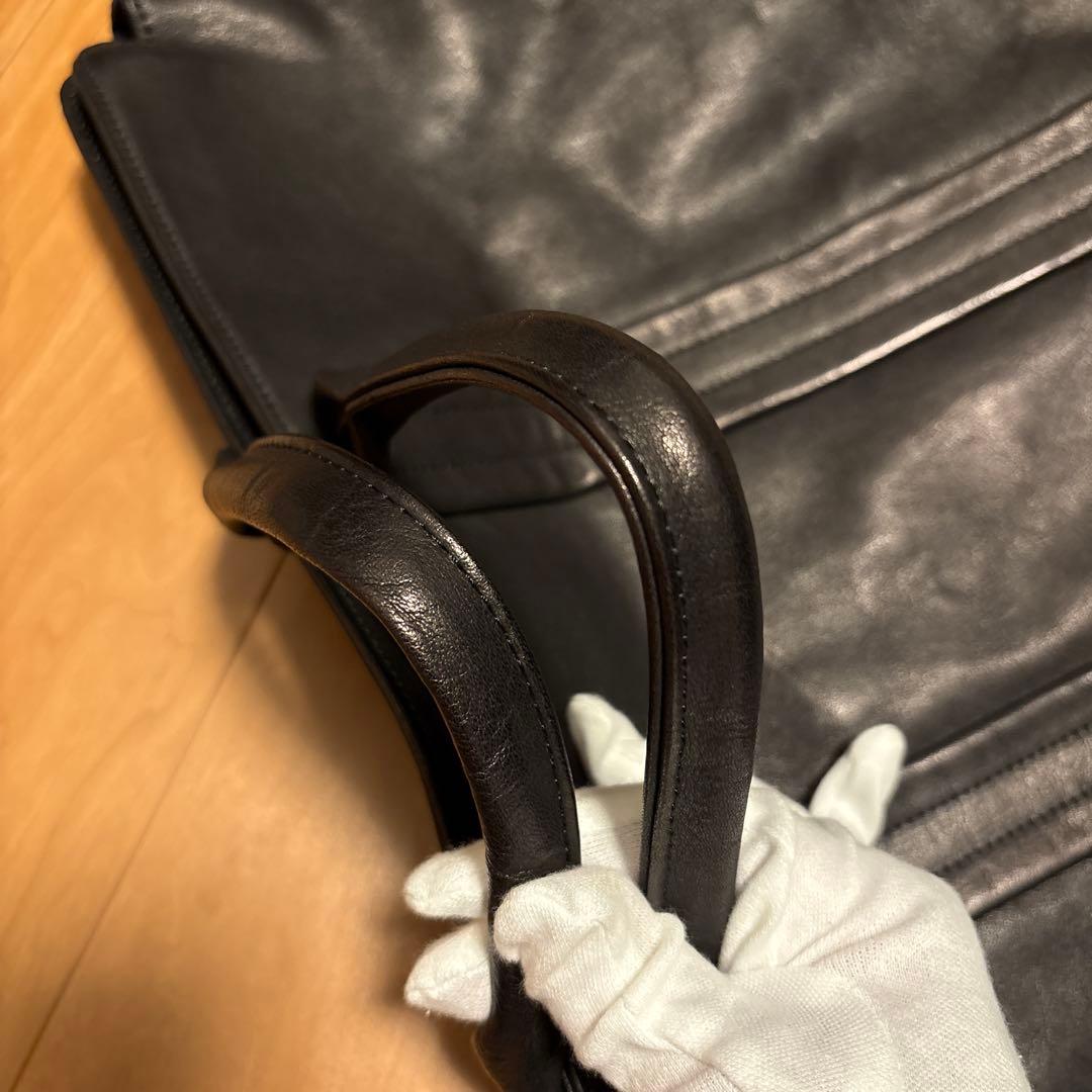 栃木レザー　ノガケ　ブリーフケース　ラージ　ブラック