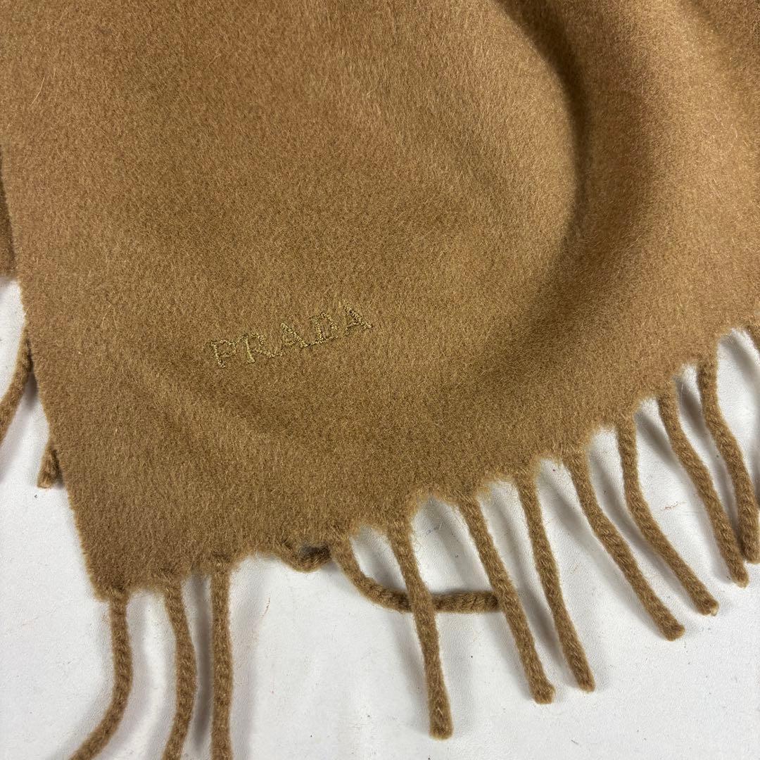 PRADA プラダ フリンジ付きマフラー ブラウン イタリア製