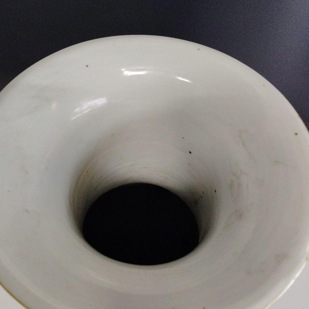 中国民国時期　粉彩 花鳥図 大瓶　高さ43cm　 ※耳の一つに欠損あり