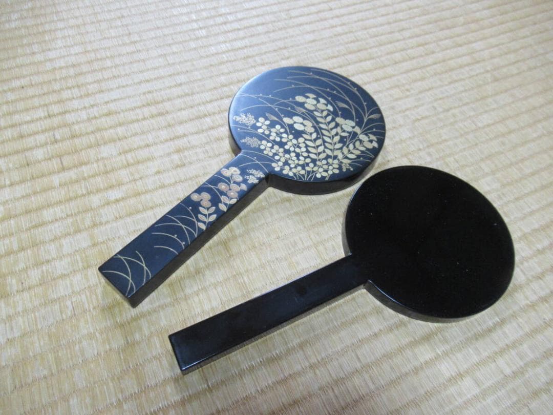 非売品美品1960年代◆資生堂「禅 ZEN」薄希英デザイン 木製台付き 合わせ鏡