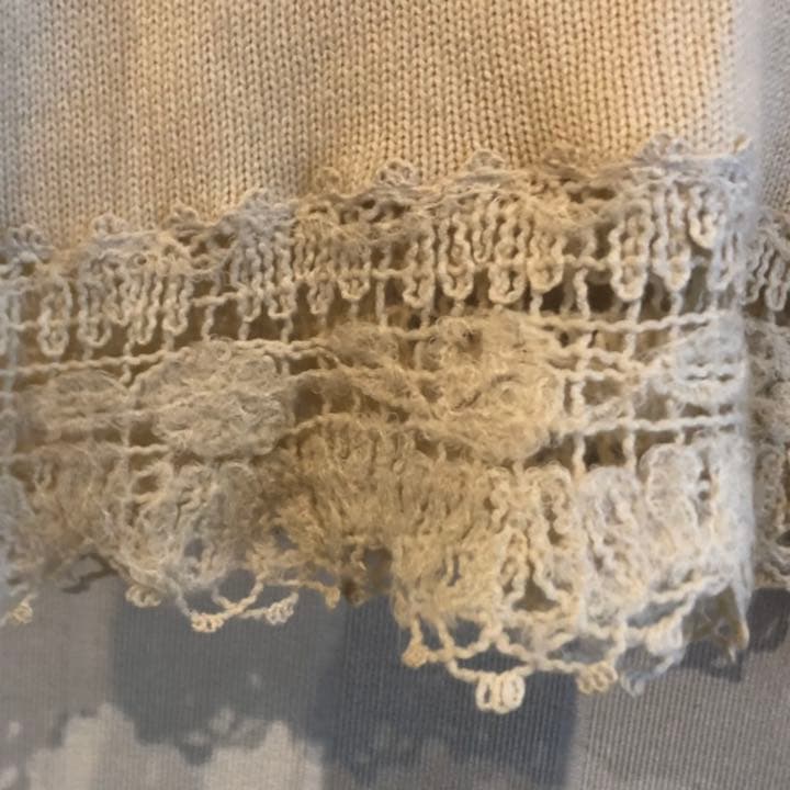 シャネル☆ ニットスカート　ロゴプレート付　ニットレース　カシミヤ　ヴィンテージ
