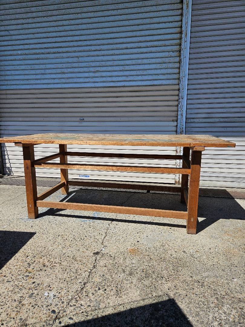 日本のアンティーク 木製の作業台 図工室 学校 ディスプレイ ワーク