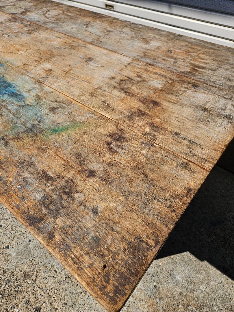 日本のアンティーク 木製の作業台 図工室 学校 ディスプレイ ワーク