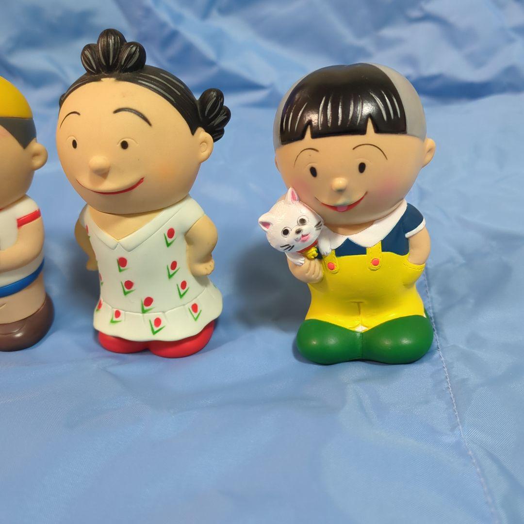 サザエさん貯金箱セット 長谷川町子美術館限定 サザエさん一家のソフビ貯金