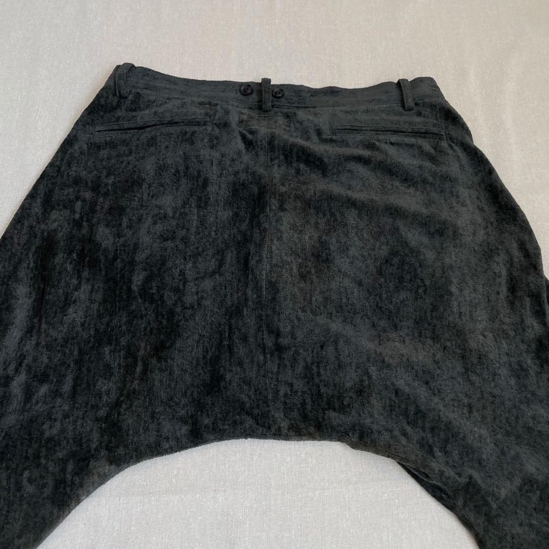 SHARE SPIRIT シェアスピリット サルエルパンツ ベロア リネン 緑