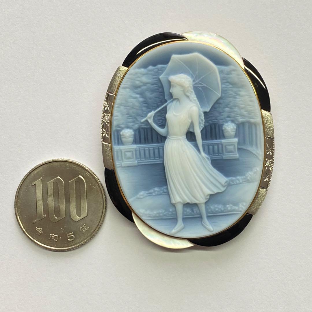 6500→63000 見惚れるカメオのブローチペンダント作家名製作年有