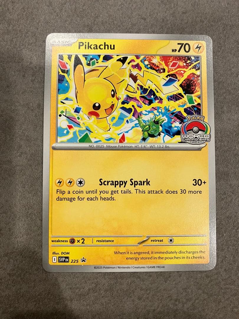 ピカチュウSVP EN 225英語版ポケモンワールドチャンピオンシップス2025