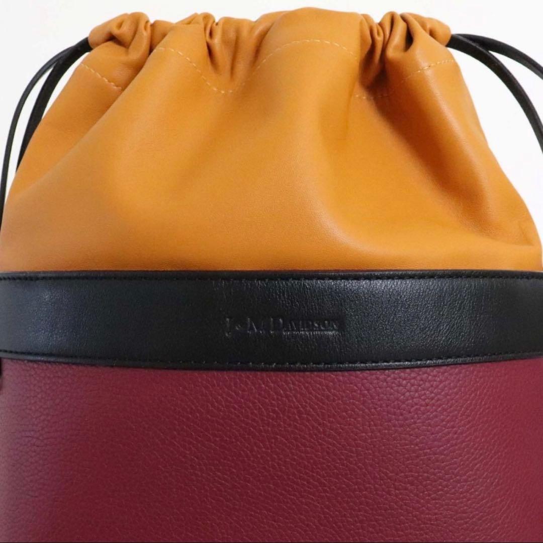 美品 J&M DAVIDSON カーニバル 巾着 レザー ショルダー バッグ