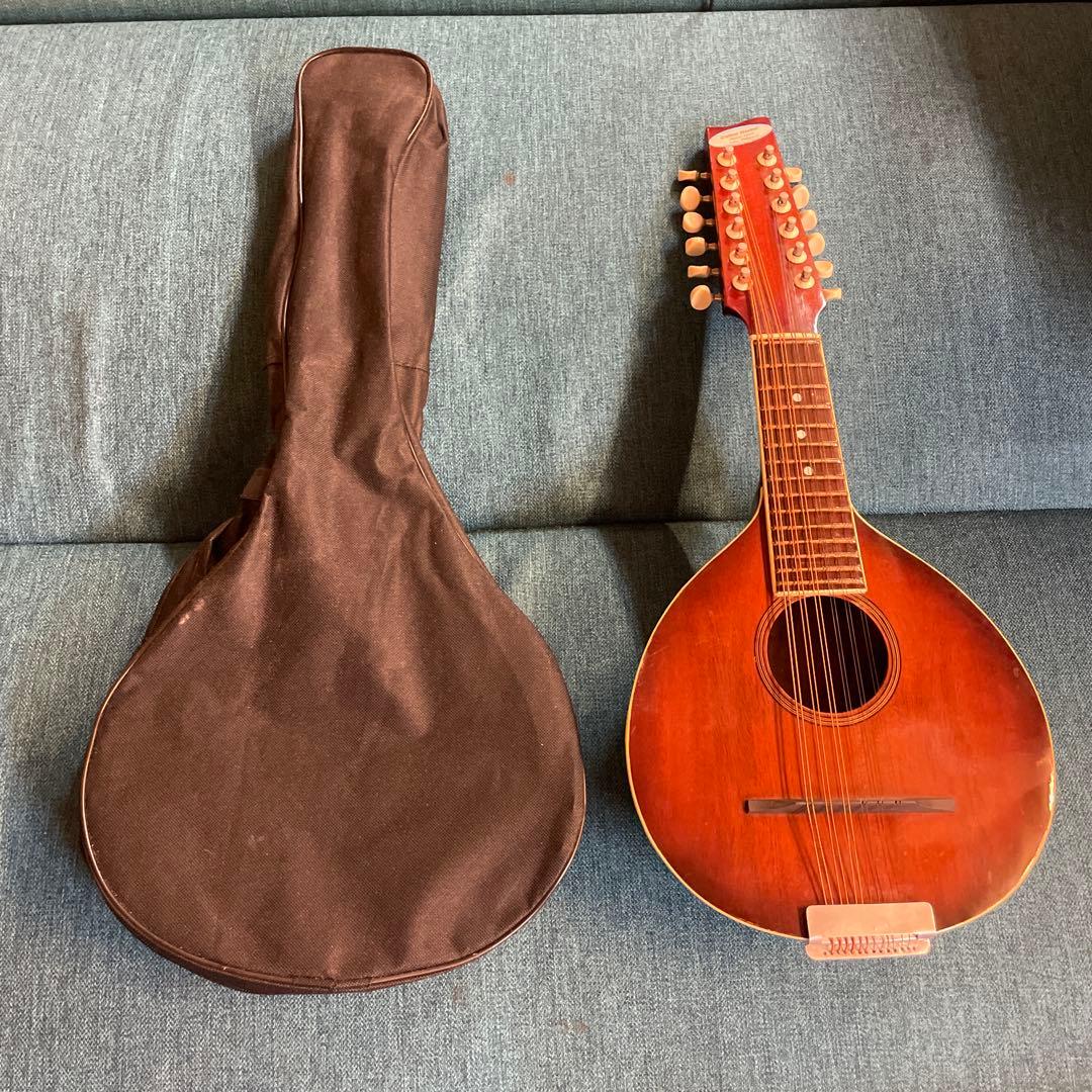 【レア・珍品・調整要】バンドゥリア 12弦 削り出し マンドリン　ギター