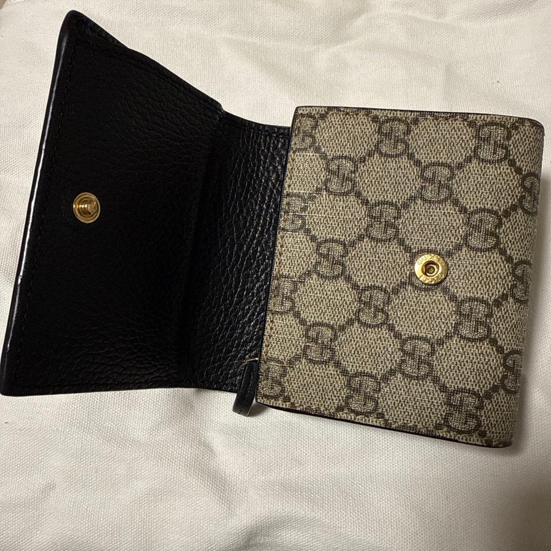 GUCCI 二つ折り財布 黒 ベージュ マーモント 正規品