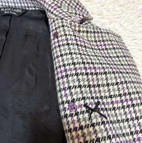 美品 ブラックレーベル ポールスミス ウール コート 千鳥格子 ベルト