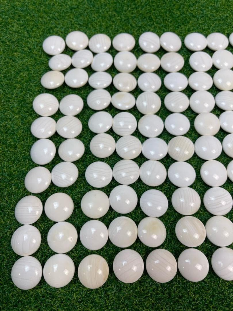 本蛤 雪印　那智黒石 碁石 白石34号9.6mmx21.9mm 碁笥　日向　囲碁