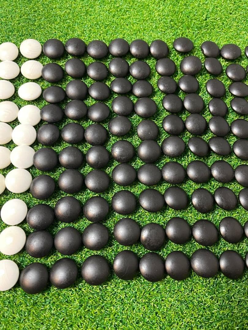 本蛤 雪印　那智黒石 碁石 白石34号9.6mmx21.9mm 碁笥　日向　囲碁