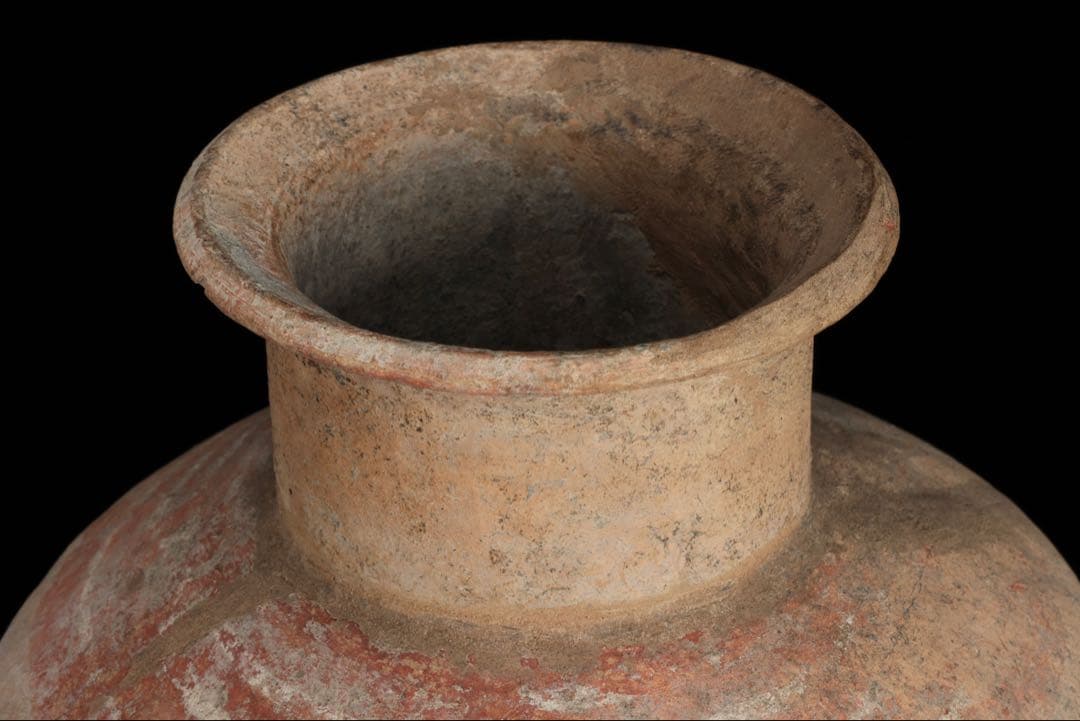 希少・時代物】古代バンチェン発掘 彩文土器 タ イ古陶 高さ34cm 木