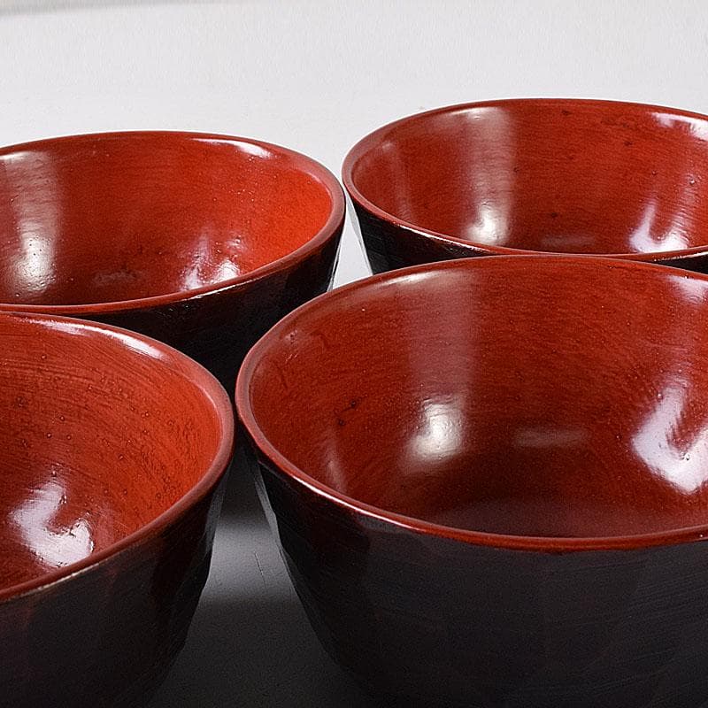 茶懐石道具　讃岐漆器　後藤塗　蓋付吸物碗　5客　共箱　N　7681C