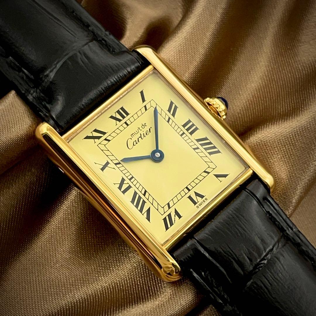 T198 カルティエ ヴェルメイユ マストタンクLM アイボリー文字盤 クォーツ
