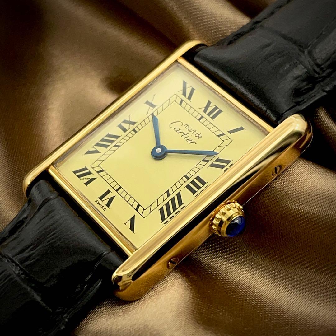 T198 カルティエ ヴェルメイユ マストタンクLM アイボリー文字盤 クォーツ