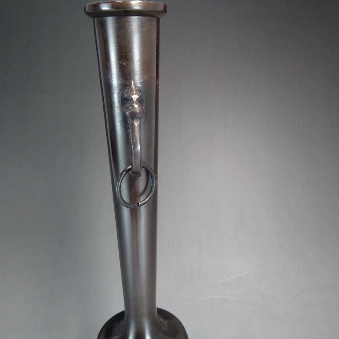 錆銅 青海波 花入