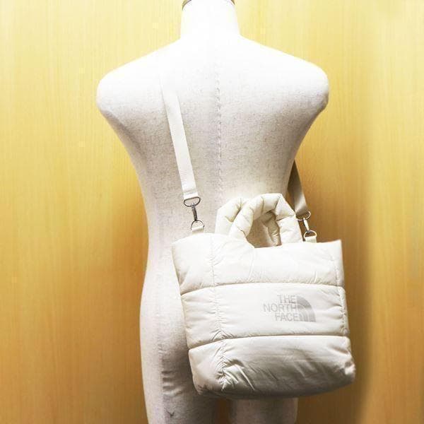 韓国ノースフェイス　2WAY ショルダー　白　トートバッグ　ラージ　L　クリーム