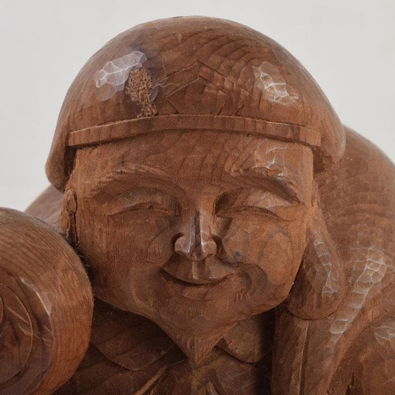 木彫 欅製 恵比寿像 大黒像 一双 在銘 共箱 C 9145 - メルカリ