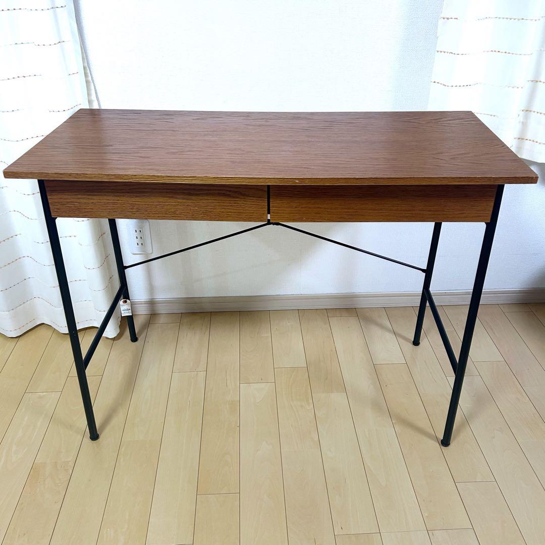 nikoand… ニコアンド デスク 机 ブラウン 木目 引き出し　W100cm