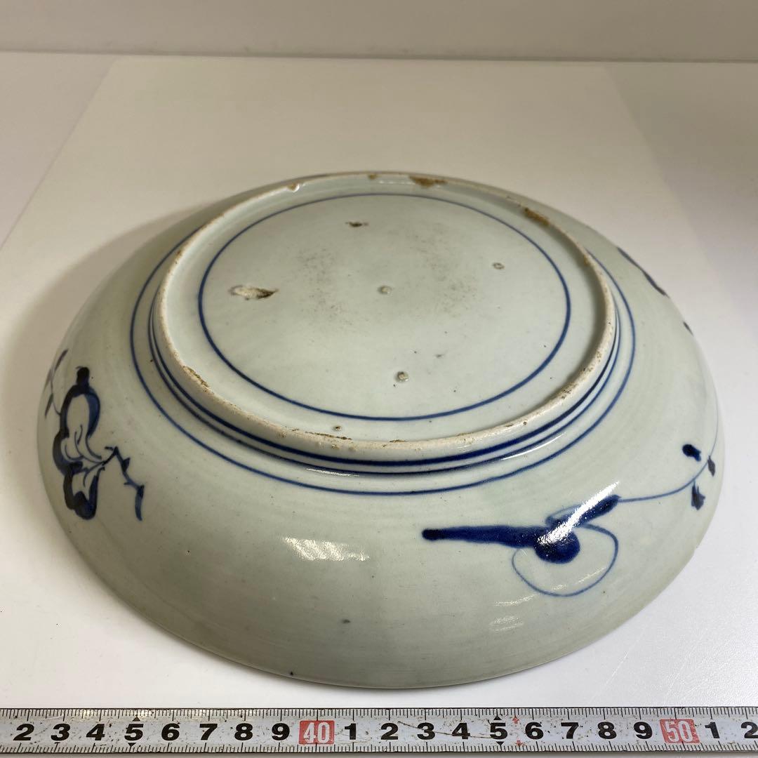 江戸中期　古伊万里　染付大皿　直径27.4㎝　東Y7-0122☆2Fタトヒサ