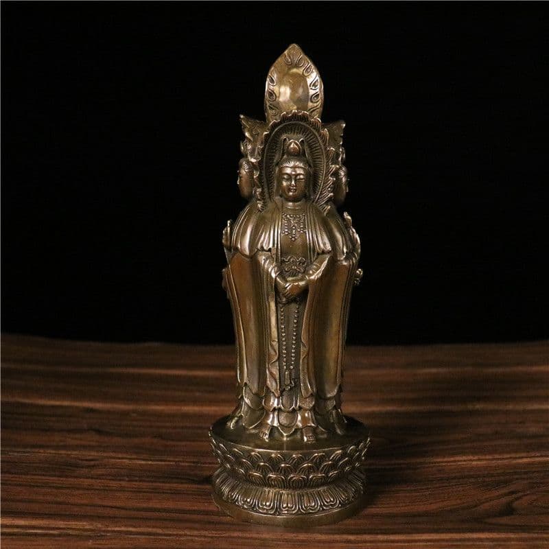 仏像 三面観音 仏堂供養観音三聖仏像 鎮宅 辟邪 開運 風水 招財 工芸品 置物