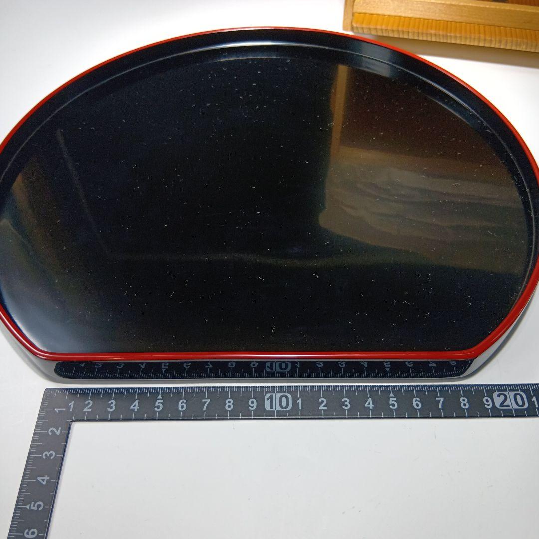 値下げ輪島塗　光栄堂　半月盆5枚　共箱