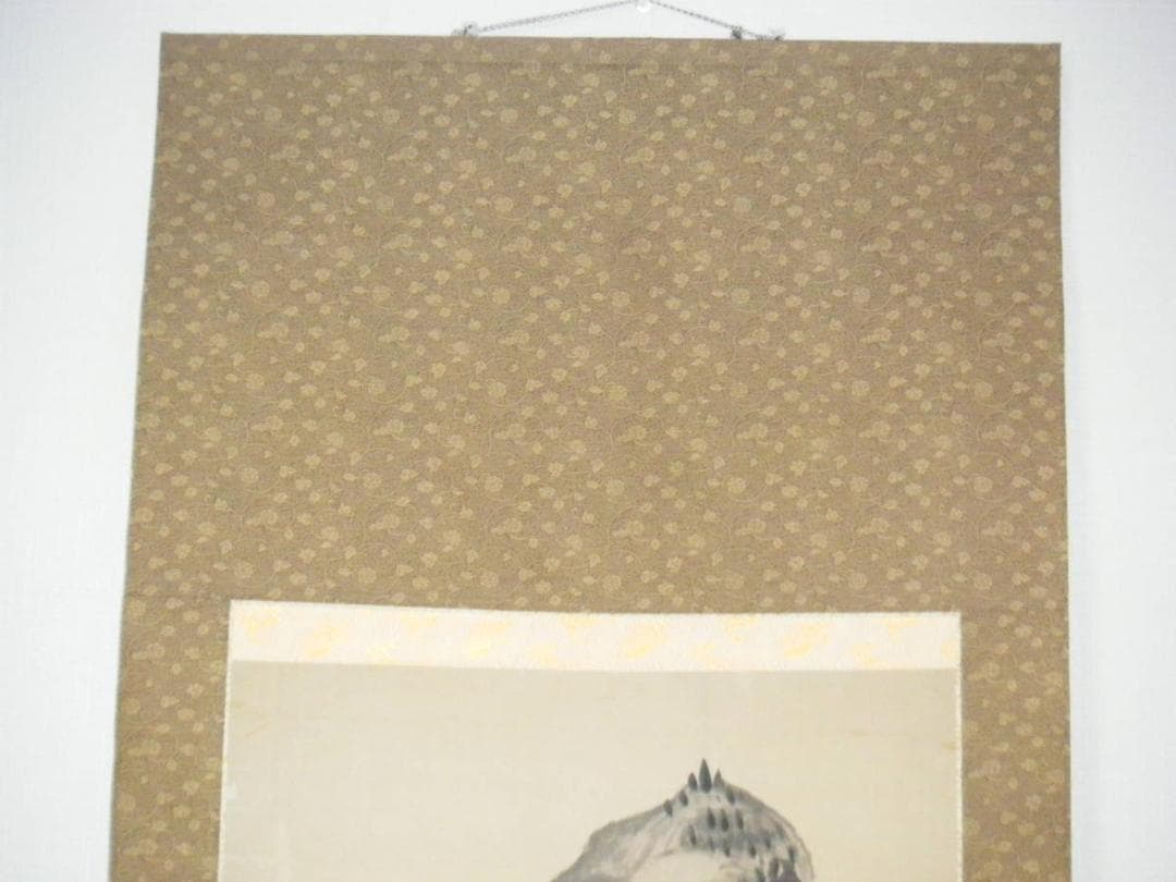 掛軸　観潮　山水図　逸品　L85