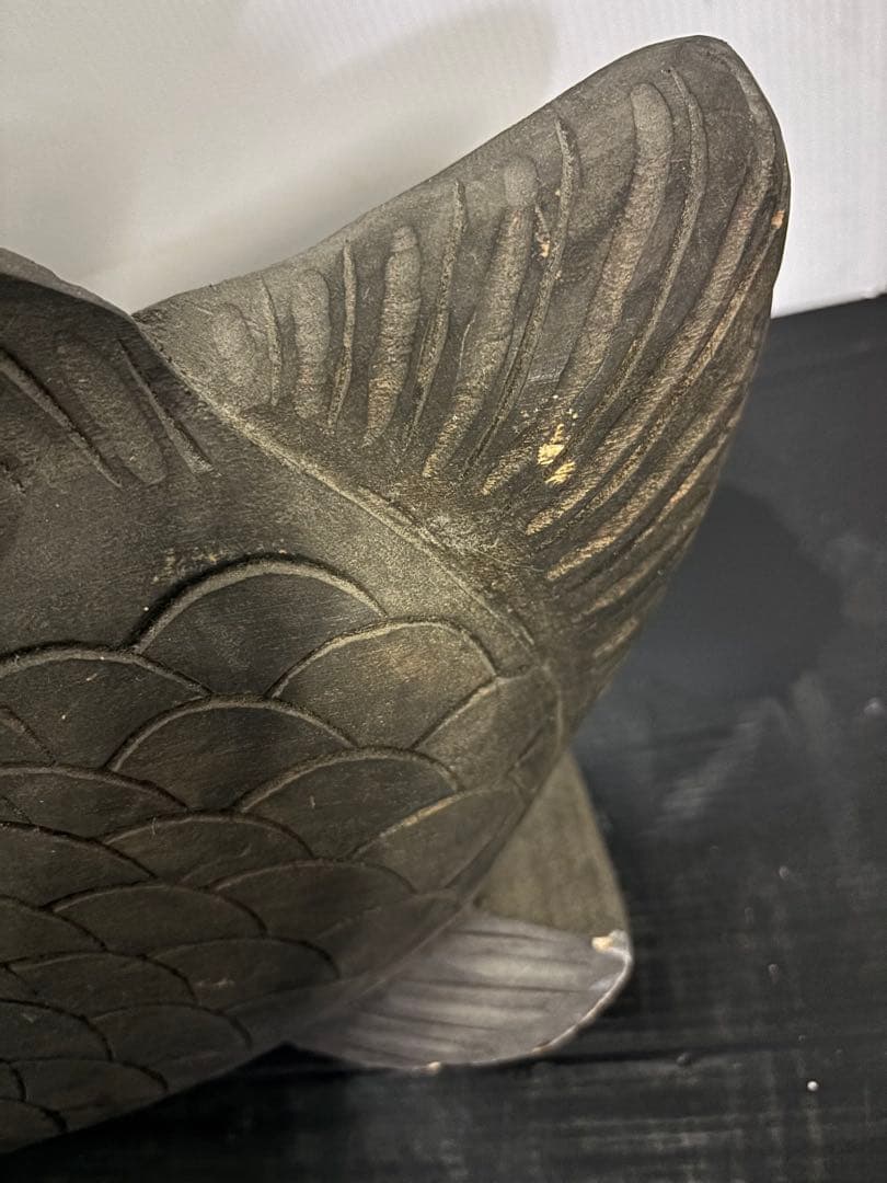 自在鉤 木彫り 鯛 囲炉裏 工芸品 古道具 古美術