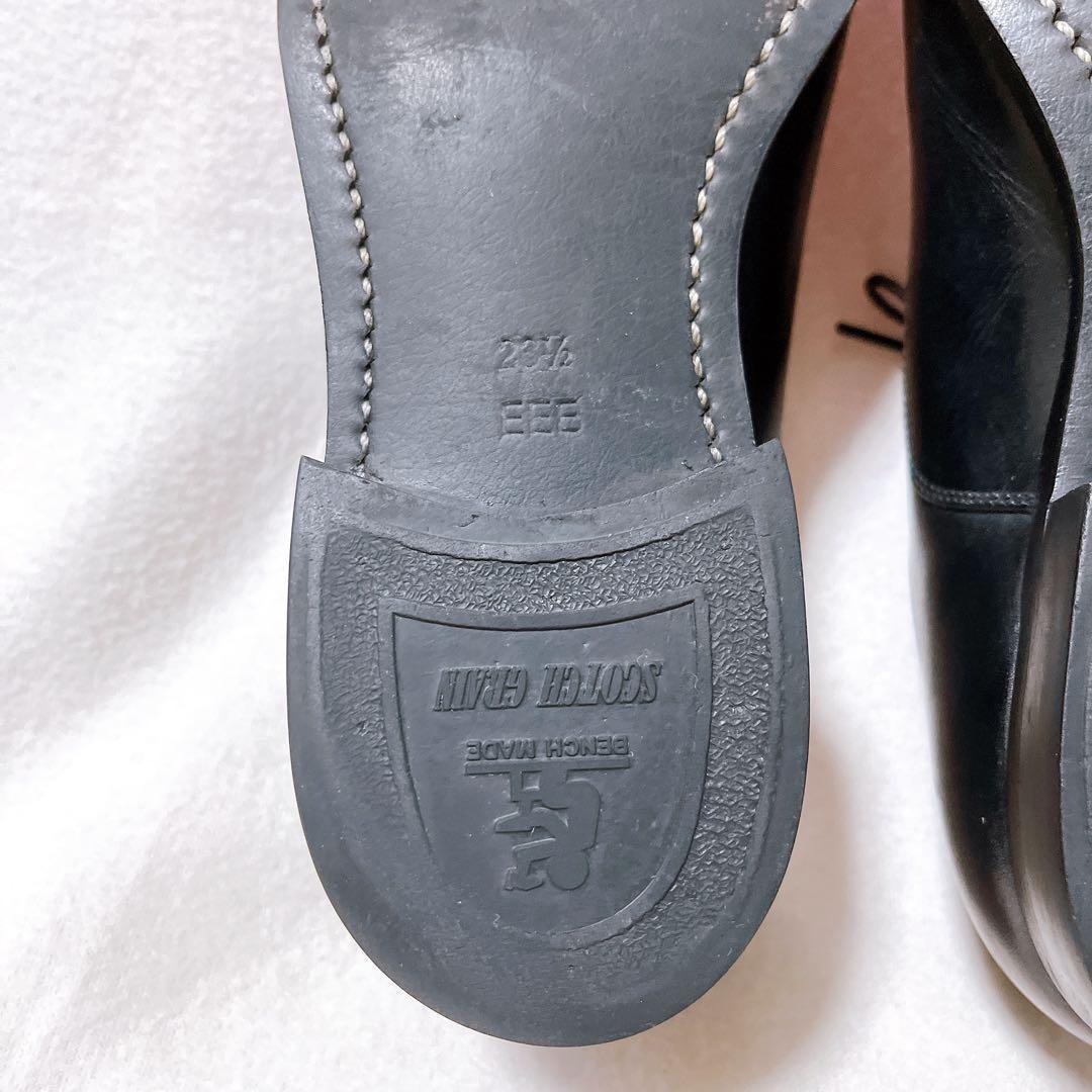 美品 スコッチグレイン 革靴 黒23.5 内羽根 ストレートチップ 黒 0106