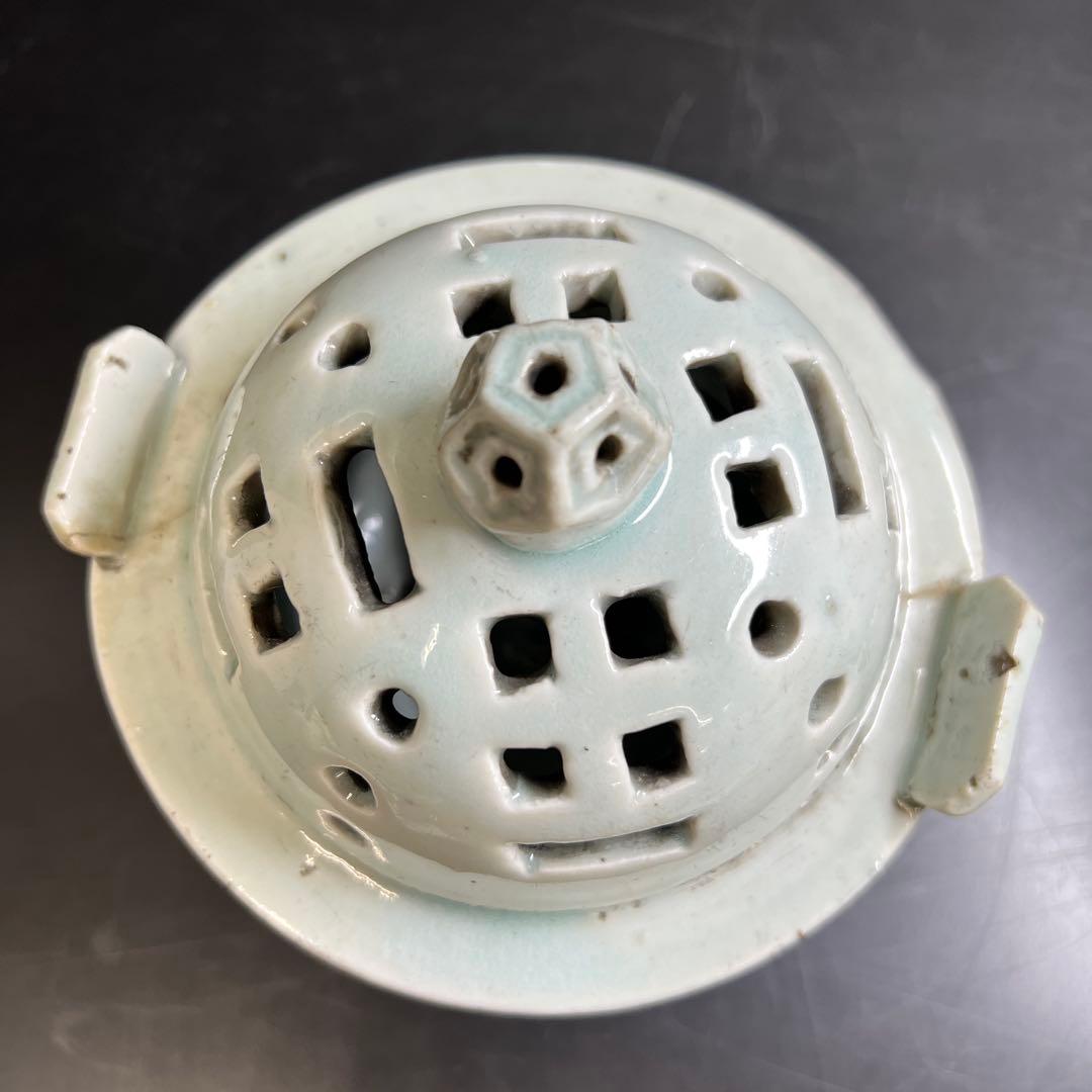 李朝白磁香炉 木箱付 高さ約16.5㎝ 東Y7-0725⭐︎