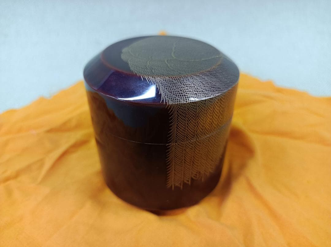 都《RPQPF》金蒔絵　栁蒔絵　宋眞作　棗　共箱　茶道具