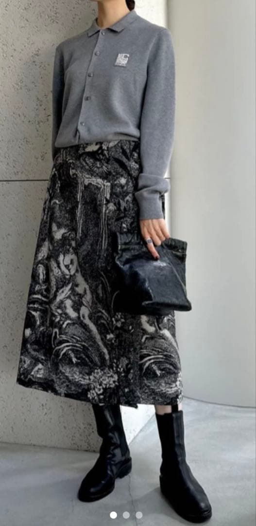 【CABaN】フランネルジャカード ラップスカート