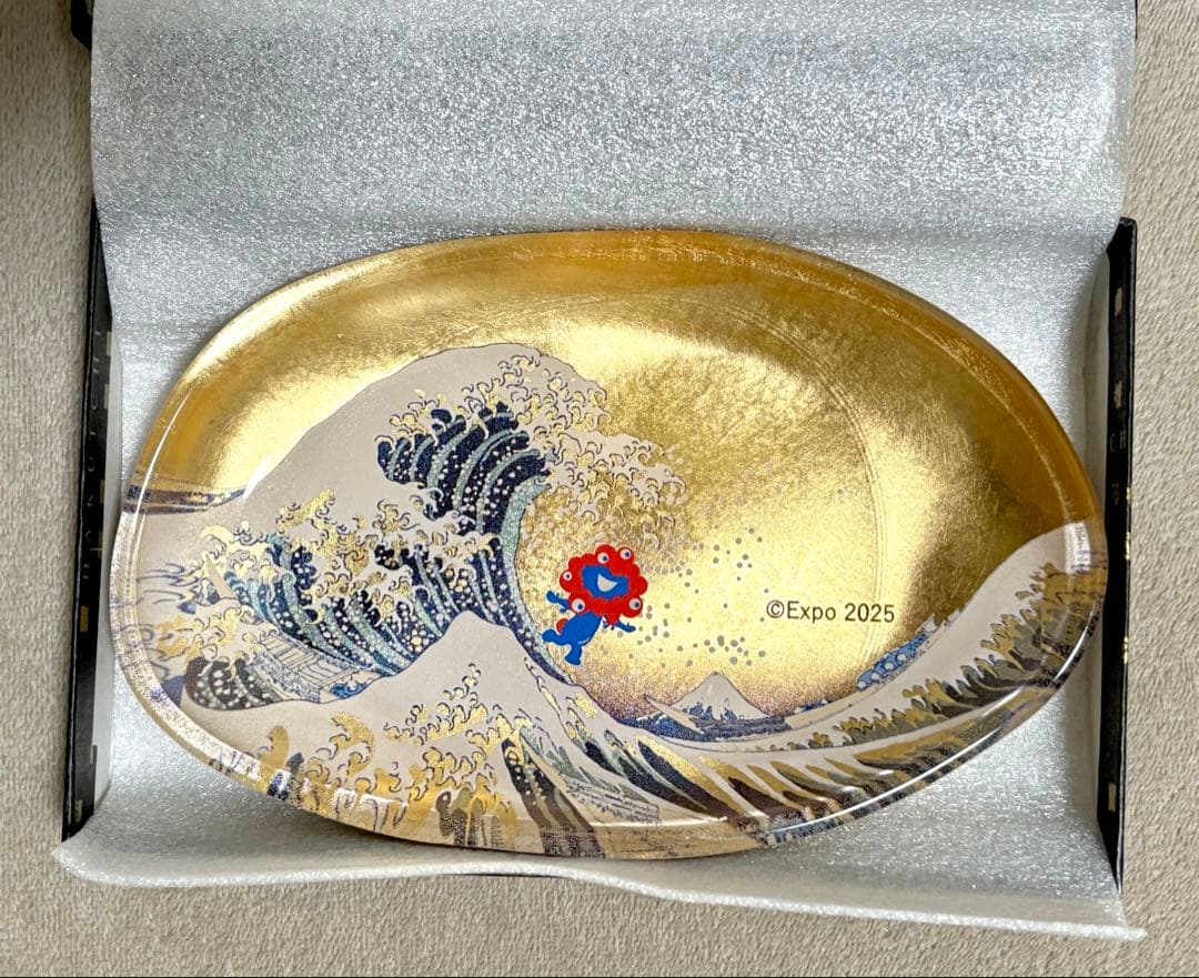 【新品未開封】大阪関西万博 ミャクミャク 箔一 箔名画 ガラストレー　小皿