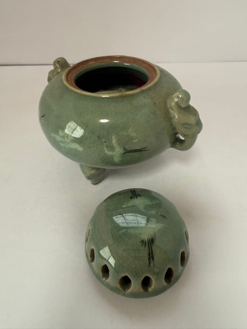 高麗　青磁　在銘　香炉　送料込み