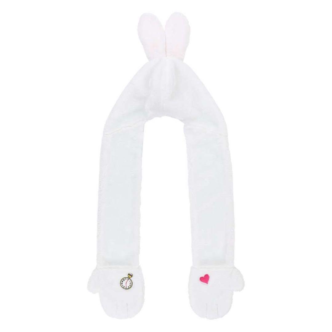 白うさぎ ファンキャップ 2個セット ディズニーフード付きマフラー特集