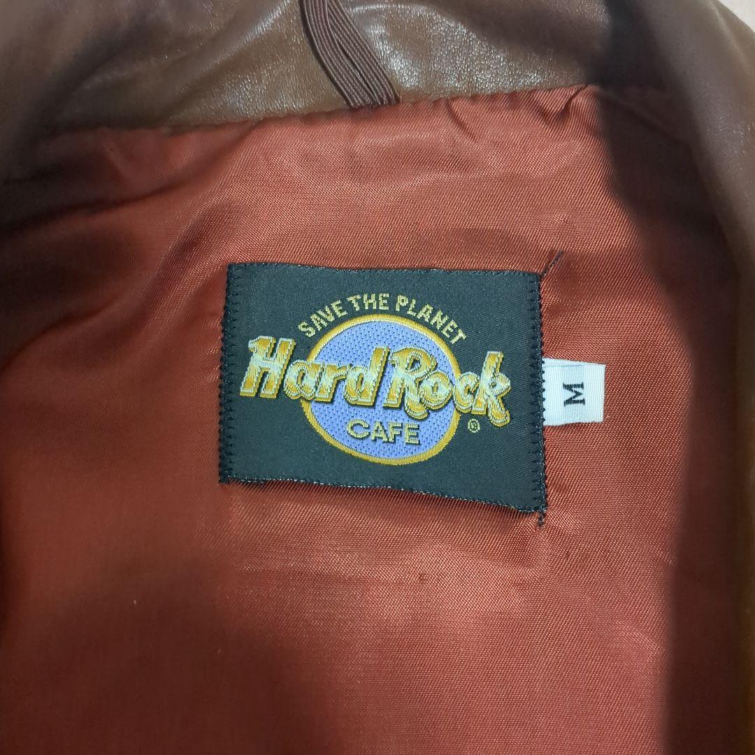 Hard Rock Cafe 革ジャン　L　Hollywood刺繍90ｓブラウン