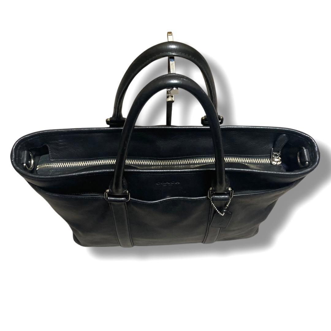 美品　コーチ　ビジネスバッグ　2way　メトロポリタン　A4収納可　レザー　黒