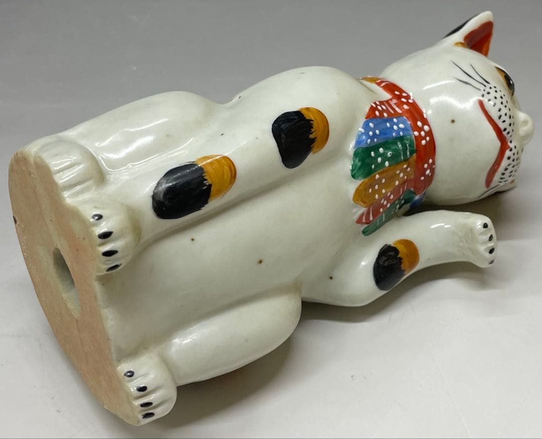 古伊万里 招き猫 商売繁盛 幸福 置物 y310