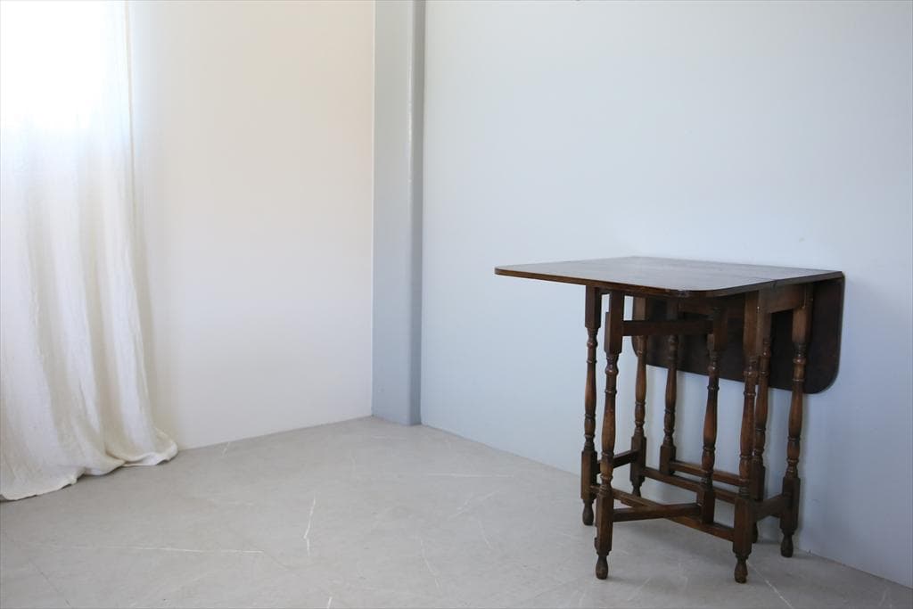 英国アンティーク木製ゲートレッグテーブル/ダイニング机バタフライ(89-251)