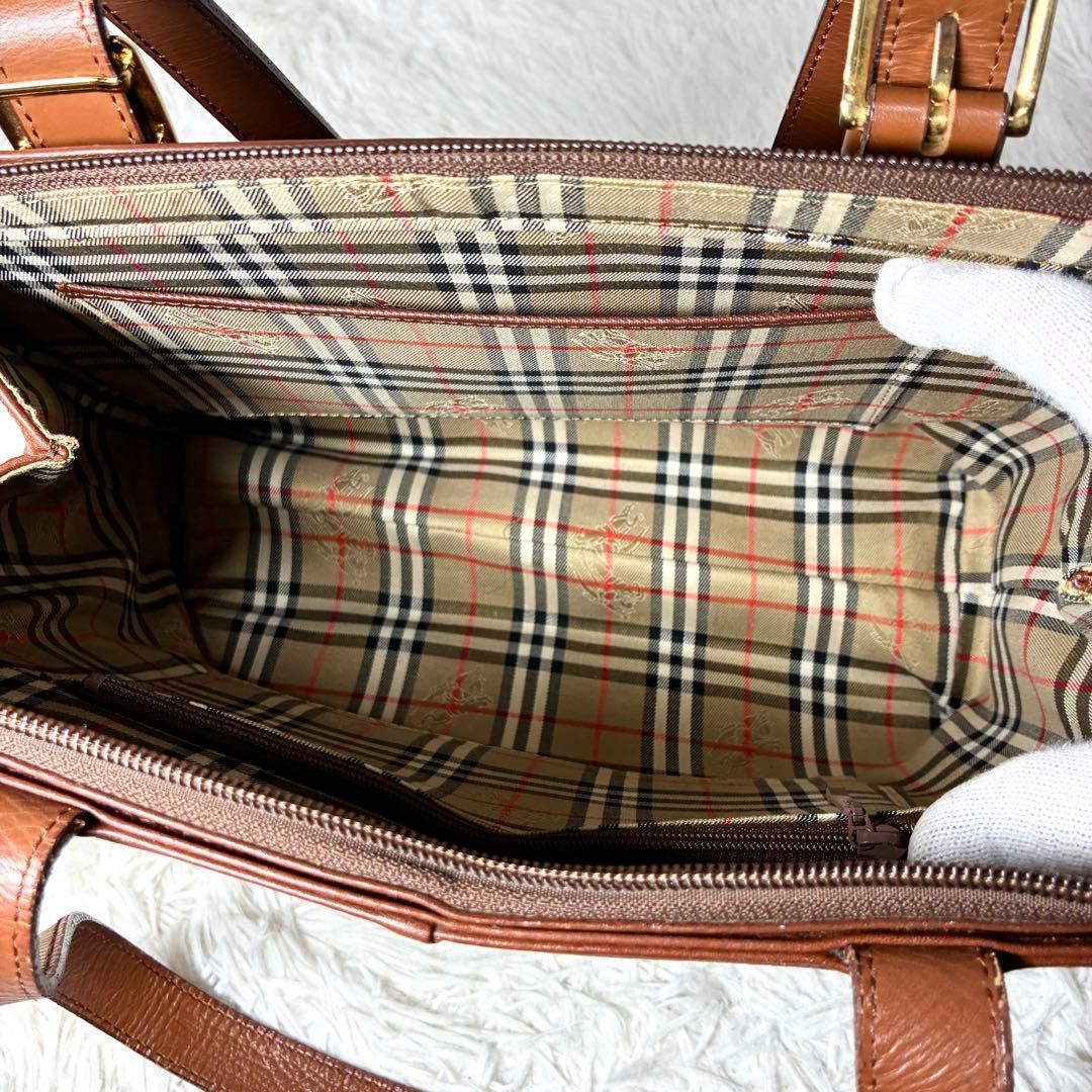 【Burberry 】トートバッグ ショルダーバッグ レザー ブラウン
