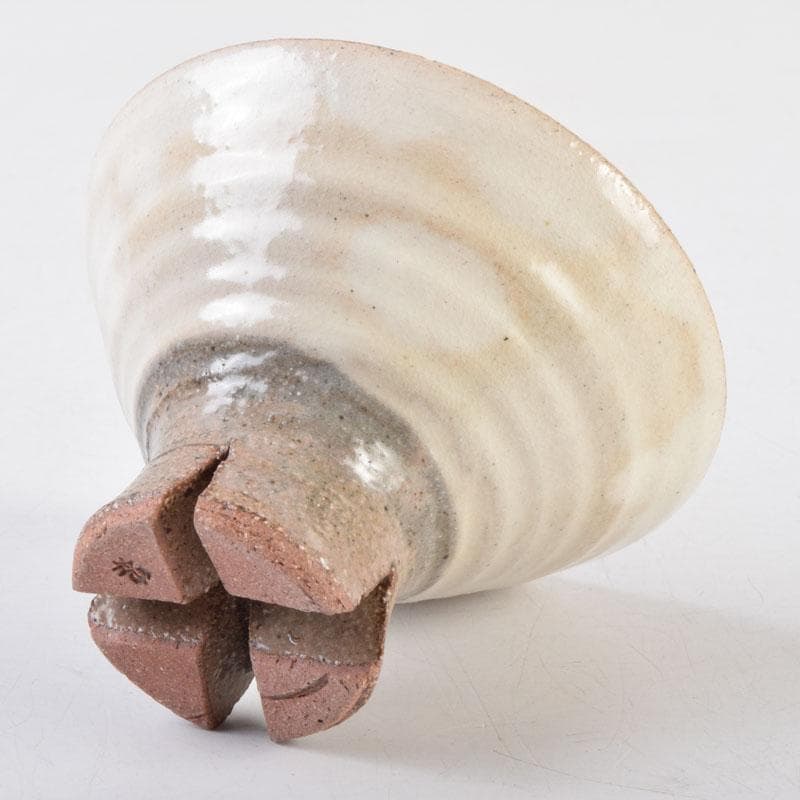 和食器 茶懐石 信楽焼 勝尾黎彦作 粉引 切高台 向付 五客 共箱 C 9016