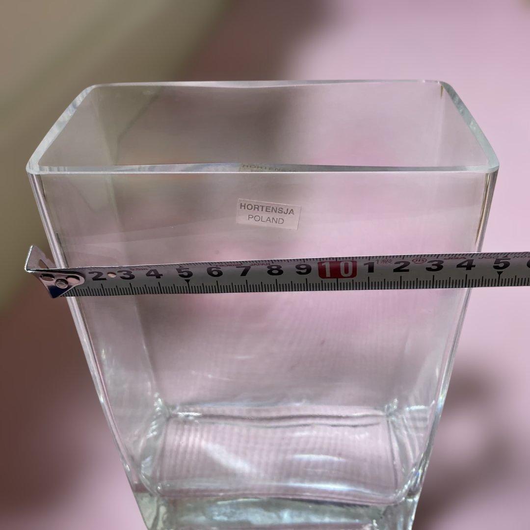 Hortensja 透明ガラス 花瓶 四角形 ポーランド製 - メルカリ