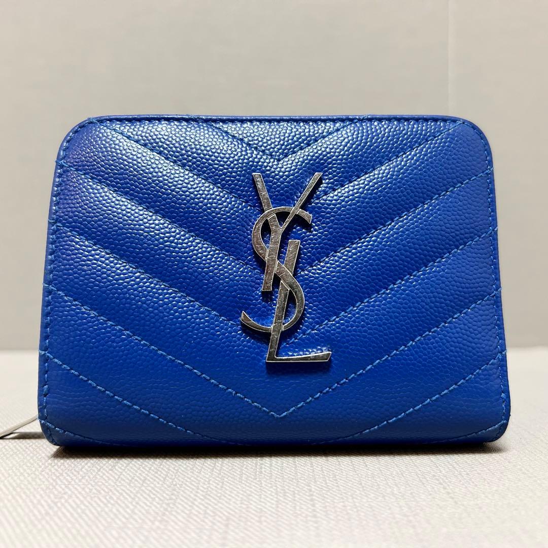 ✨美品✨サンローラン 折財布 キャビアスキン カサンドラ Y