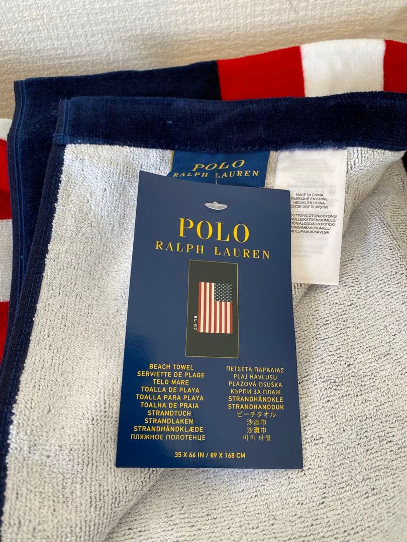 ポロ ラルフローレンUSA FLAG ビーチタオル 大判 168cm×89cmの通販はau