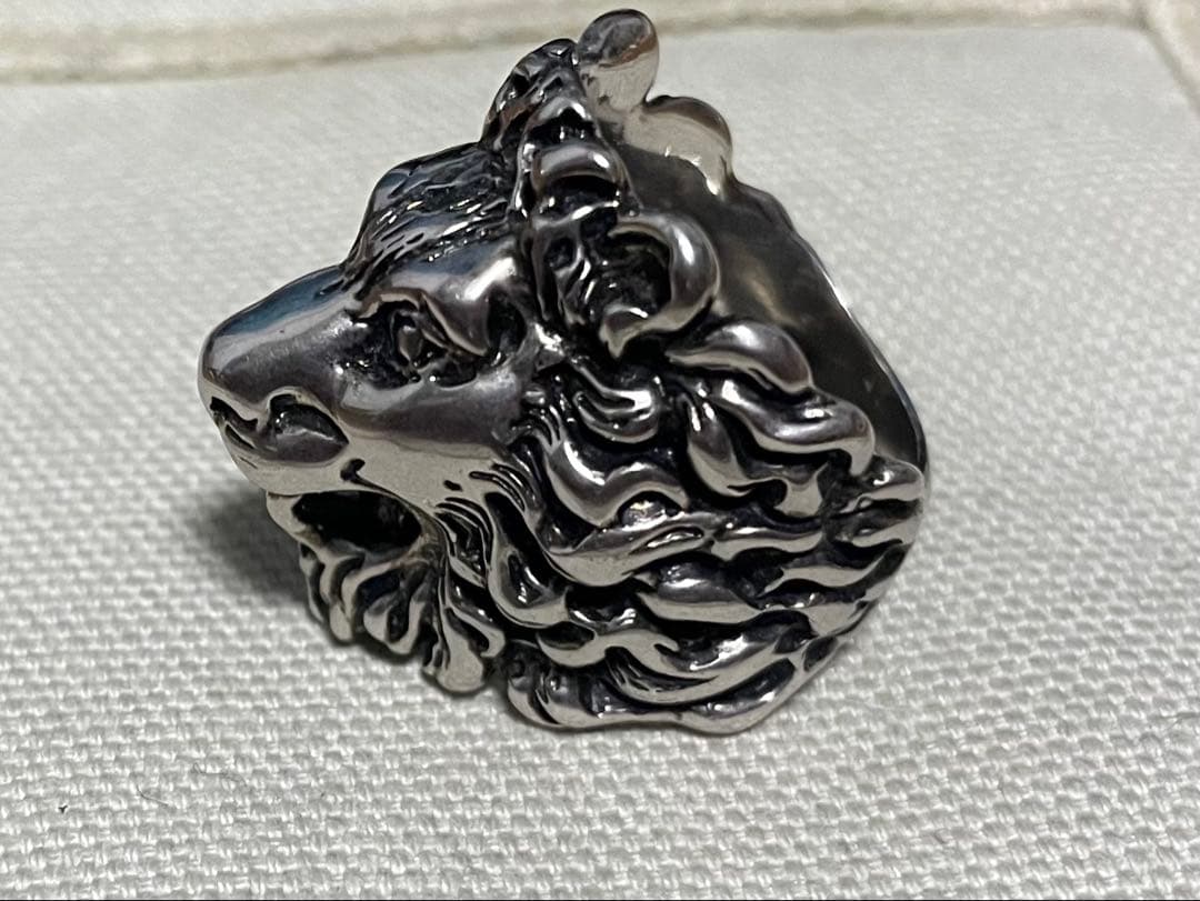 GUCCI グッチ ライオンヘッド リング 指輪 19号 シルバー　中古
